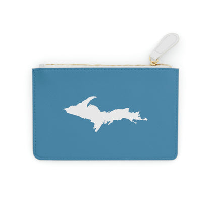 Michigan Upper Peninsula Mini Clutch Bag (Lake Michigan Blue w/ UP Outline)