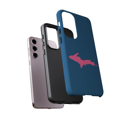 Michigan Upper Peninsula Tough Phone Case (Blueberry w/ Pink UP Outline) | Samsung & Pixel Android