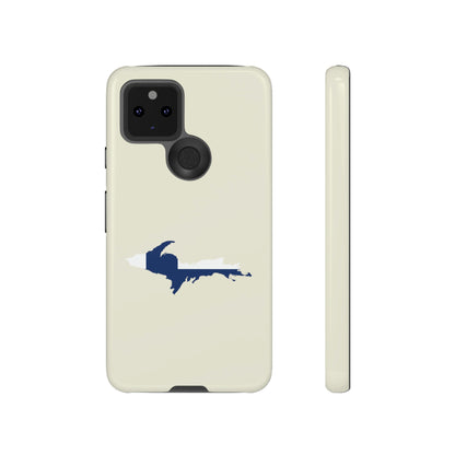 Michigan Upper Peninsula Tough Phone Case (Ivory Color w/ UP Finland Flag Outline) | Samsung & Pixel Android