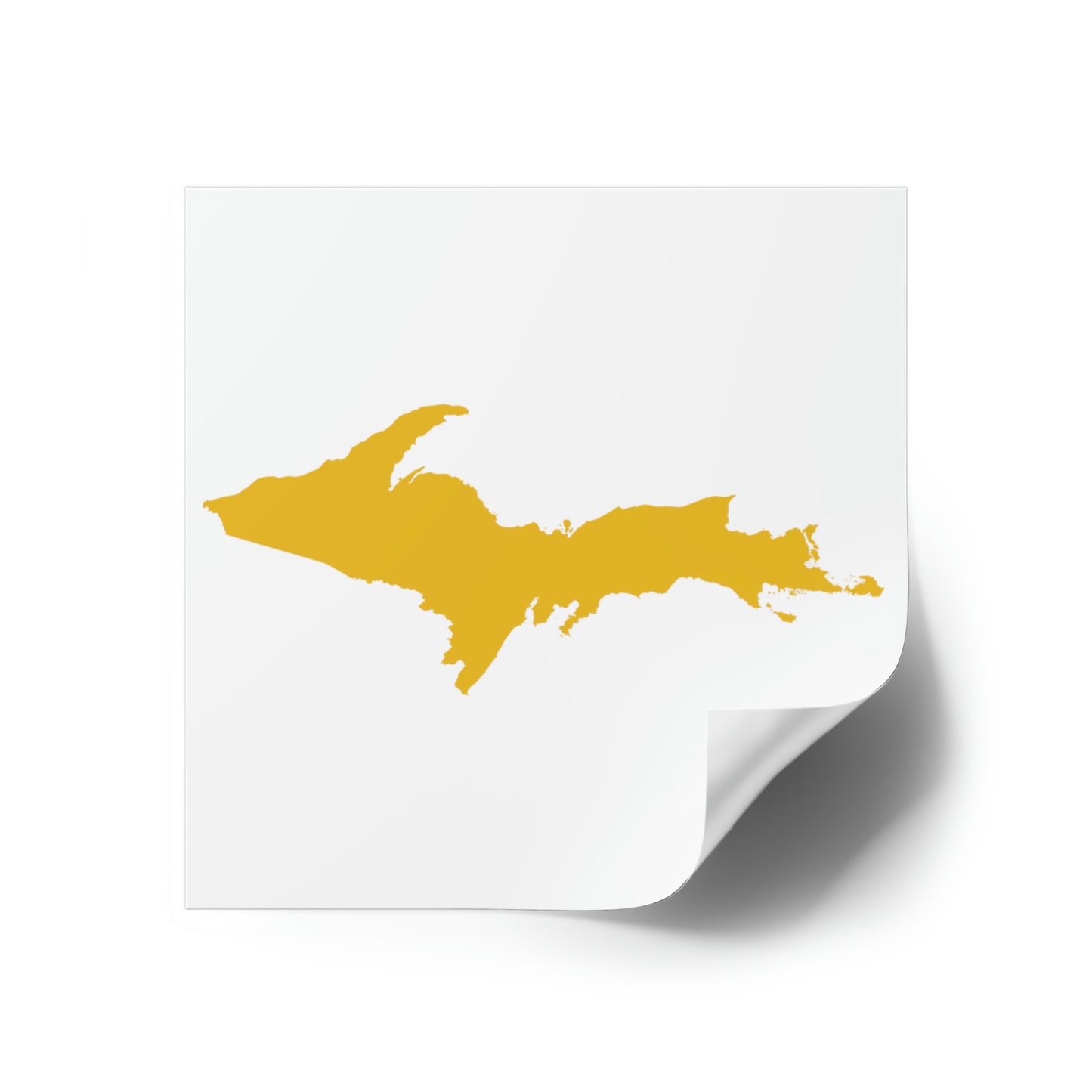 Michigan Upper Peninsula Square Sticker (w/ Gold UP Outline) | Indoor/Outdoor