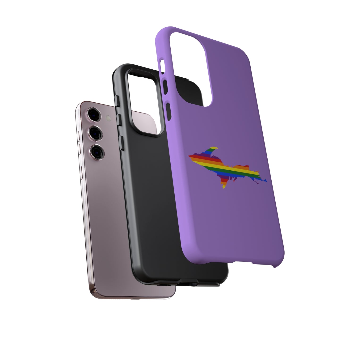 Michigan Upper Peninsula Tough Phone Case (Lavender w/ UP Pride Flag Outline) | Samsung & Pixel Android