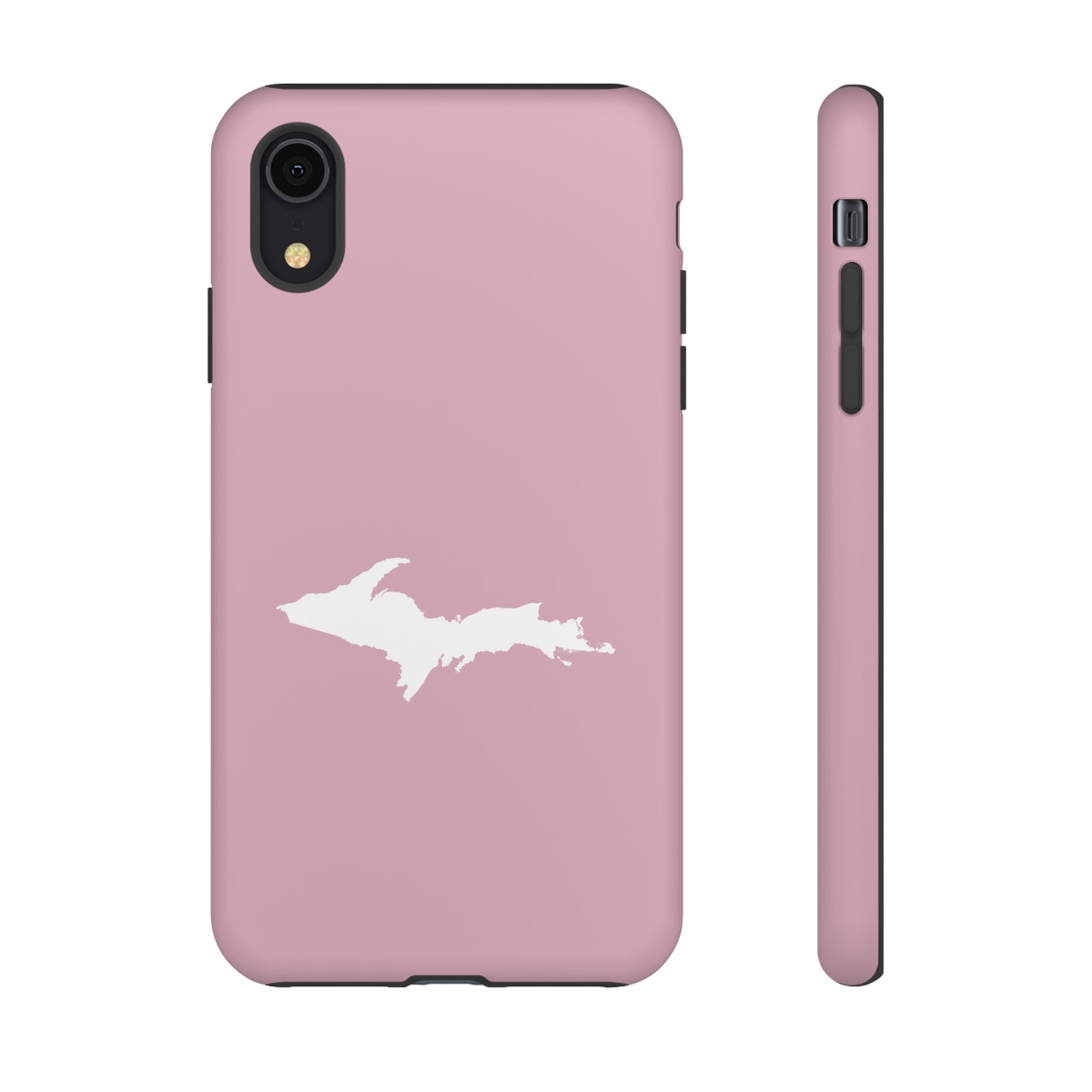 Michigan Upper Peninsula Tough Phone Case (Pink w/ UP Outline) | Apple iPhone