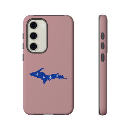 Michigan Upper Peninsula Tough Phone Case (Cherry Blossom Pink w/ UP Quebec Flag Outline) | Samsung & Pixel Android