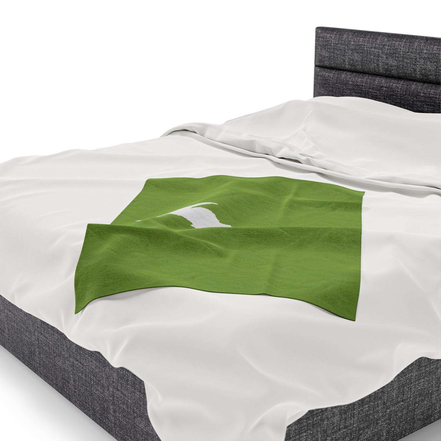 Michigan Upper Peninsula Plush Blanket (w/ UP Outline) | Gooseberry Green