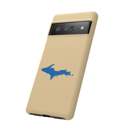 Michigan Upper Peninsula Tough Phone Case (Maple Color w/ Azure UP Outline) | Samsung & Pixel Android