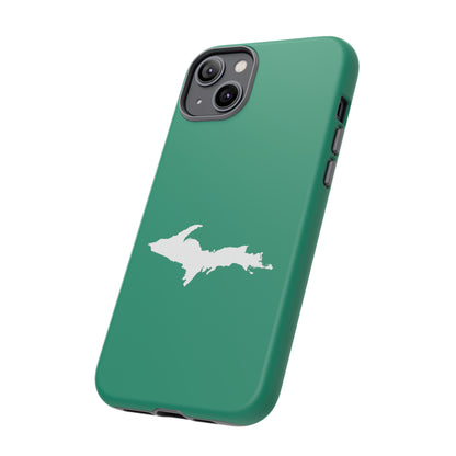 Michigan Upper Peninsula Tough Phone Case (Emerald Green w/ UP Outline) | Apple iPhone