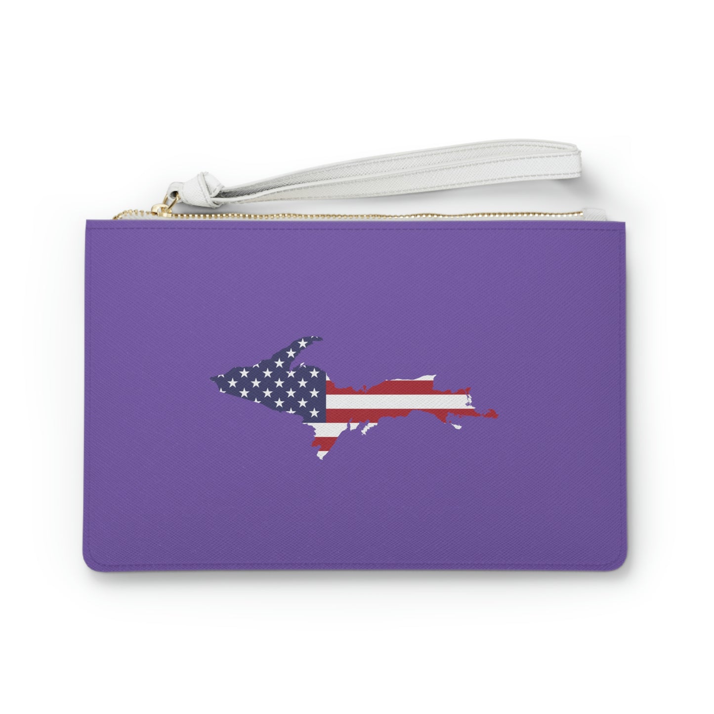 Michigan Upper Peninsula Clutch Bag (Lake Iris w/UP USA Flag Outline)