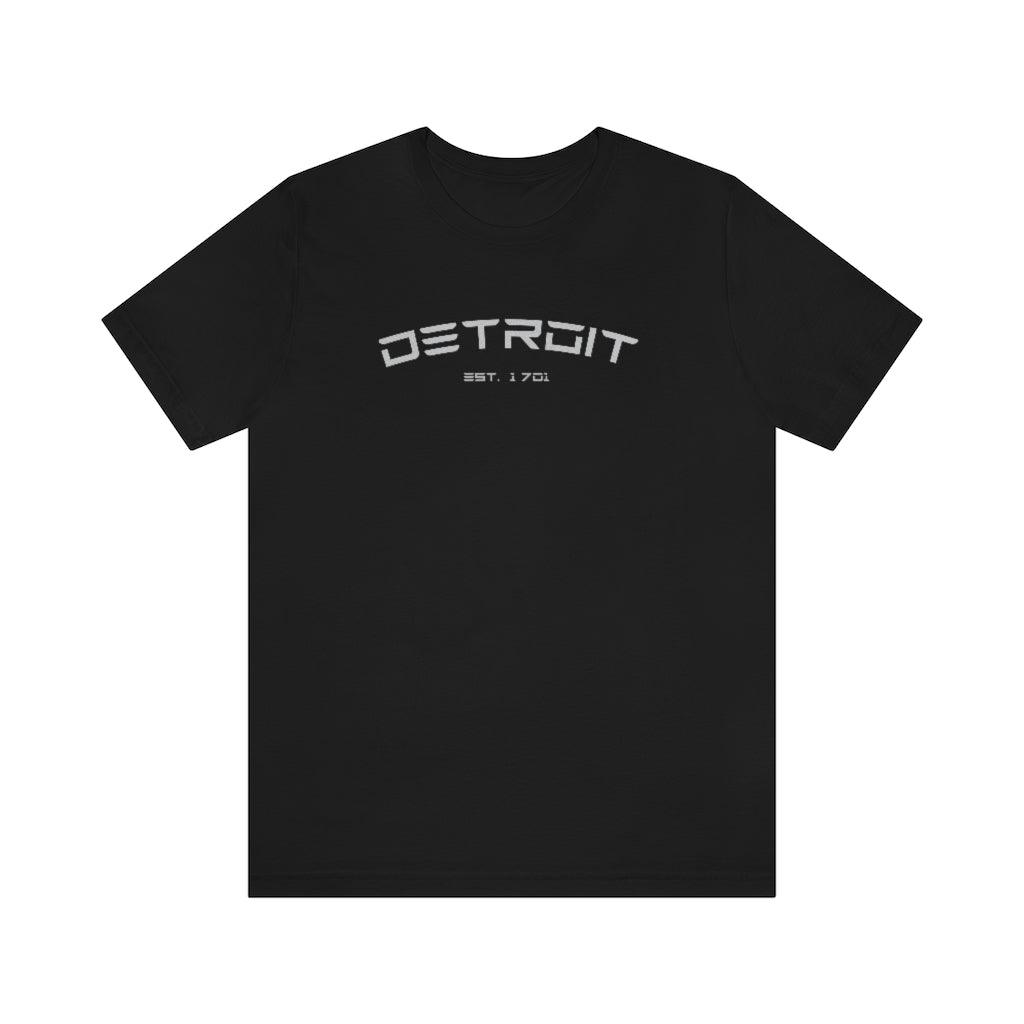 'Detroit Est. 1701' Electric Font T-Shirt | Unisex Standard Fit - Circumspice Michigan