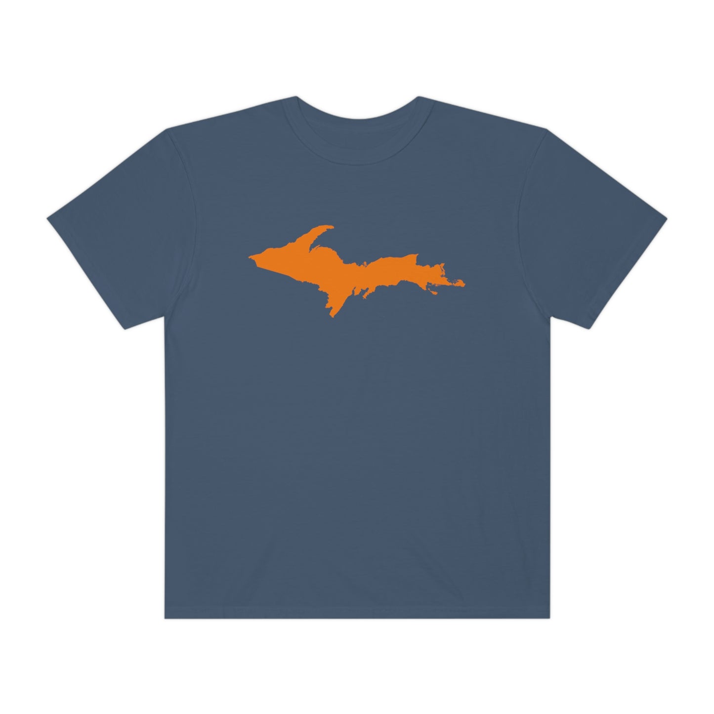 Michigan Upper Peninsula T-Shirt (w/ Orange UP Outline) | Unisex Garment-Dyed