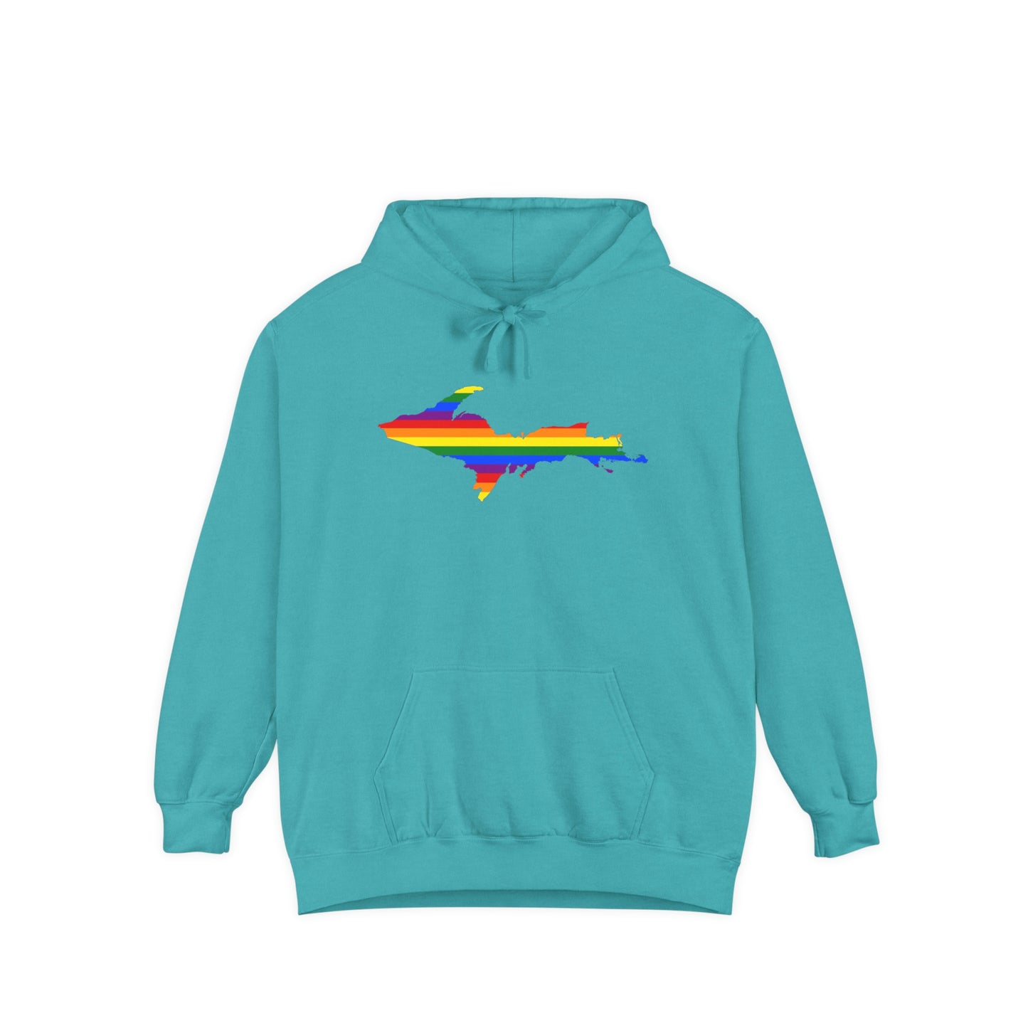 Michigan Upper Peninsula Hoodie (w/ UP Pride Flag Outline) | Unisex Garment-Dyed