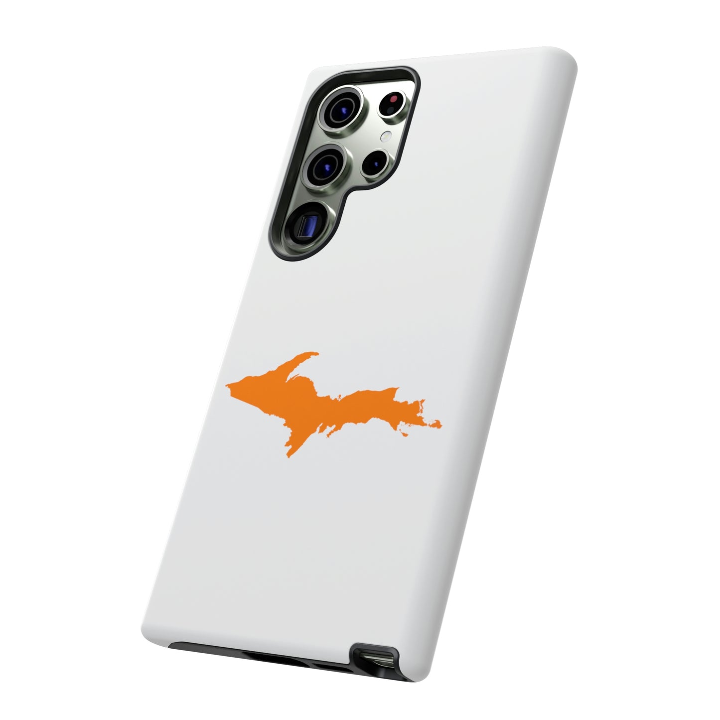 Michigan Upper Peninsula Tough Phone Case (w/ Orange UP Outline) | Samsung & Pixel Android