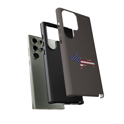 Michigan Upper Peninsula Tough Phone Case (Warren Tank Grey w/ UP USA Flag Outline) | Samsung & Pixel Android