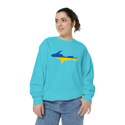 Michigan Upper Peninsula Sweatshirt (w/ UP Ukraine Outline) | Unisex Garment Dyed