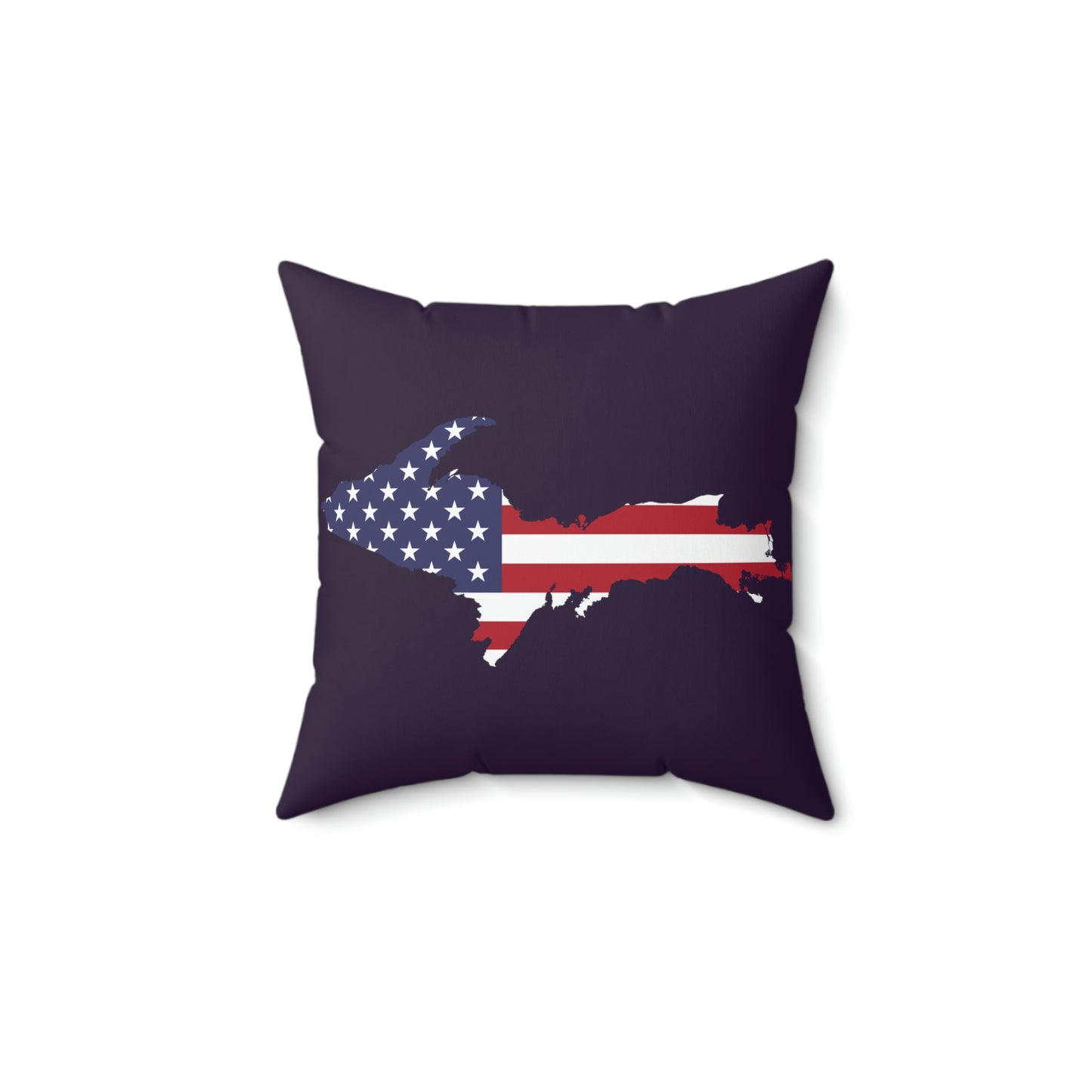 Michigan Upper Peninsula Accent Pillow (w/ UP USA Flag Outline) | Blackcurrant