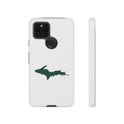 Michigan Upper Peninsula Tough Phone Case (Birch Bark White w/ Green UP Outline) | Samsung & Pixel Android