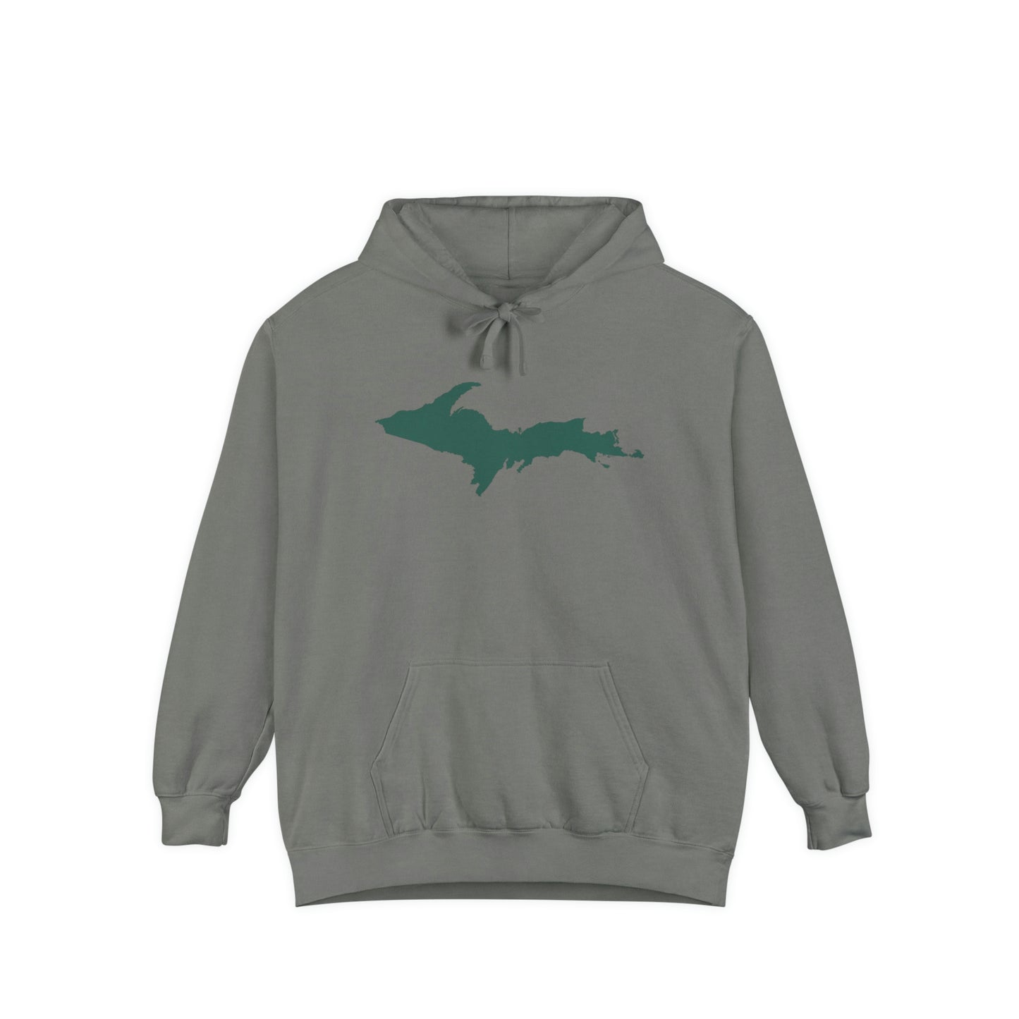 Michigan Upper Peninsula Hoodie (w/ Green UP Outline) | Unisex Garment-Dyed