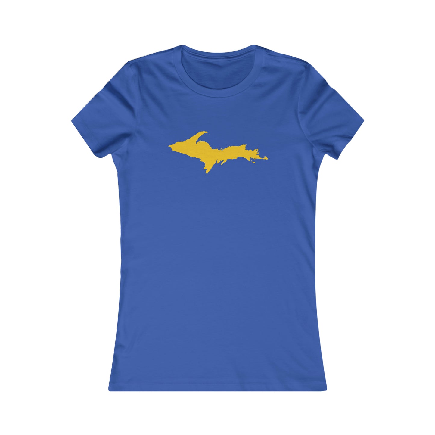 Michigan Upper Peninsula T-Shirt (w/ Gold UP Outline) | Women's Slim Fit