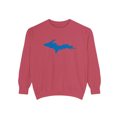 Michigan Upper Peninsula Sweatshirt (w/ Azure UP Outline) | Unisex Garment Dyed