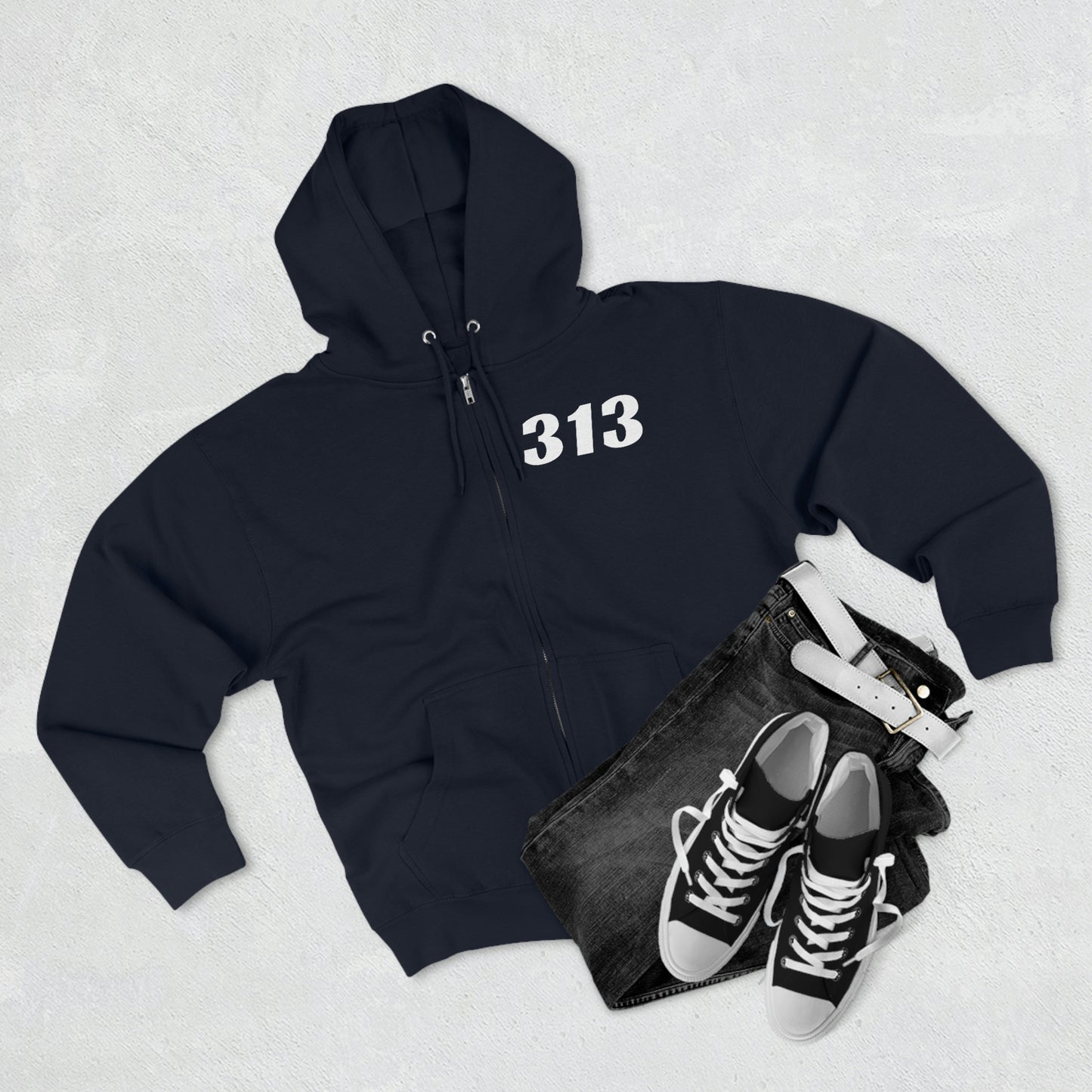 Detroit '313' Full-Zip Hoodie | Racing Font