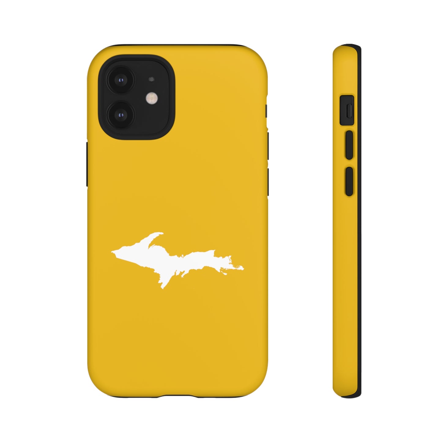 Michigan Upper Peninsula Tough Phone Case (Gold Color w/ UP Outline) | Apple iPhone