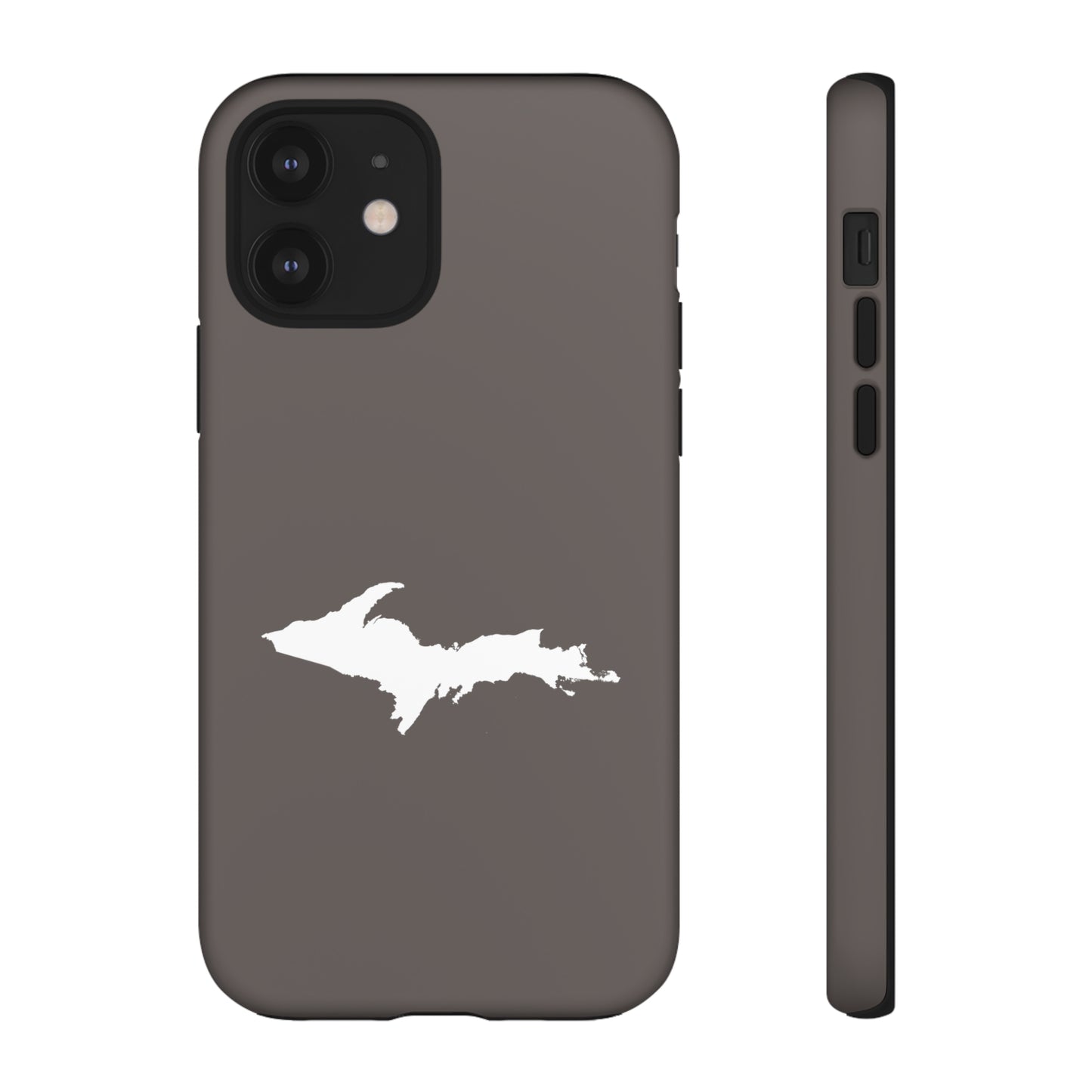 Michigan Upper Peninsula Tough Phone Case (Warren Tank Grey w/ UP Outline) | Apple iPhone