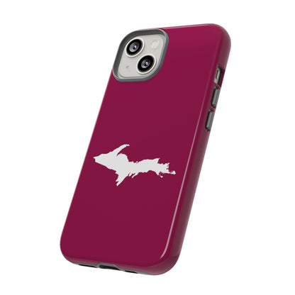 Michigan Upper Peninsula Tough Phone Case (Ruby Red w/ UP Outline) | Apple iPhone