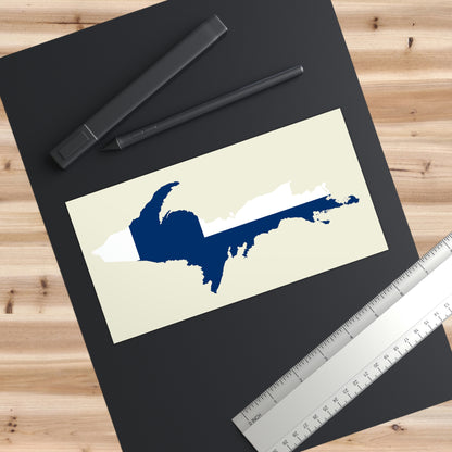 Michigan Upper Peninsula Bumper Stickers (w/ UP Finland Flag Outline) | Ivory Color Background