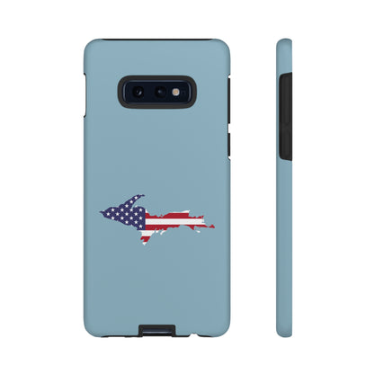 Michigan Upper Peninsula Tough Phone Case (Opal Blue w/ UP USA Flag Outline) | Samsung & Pixel Android