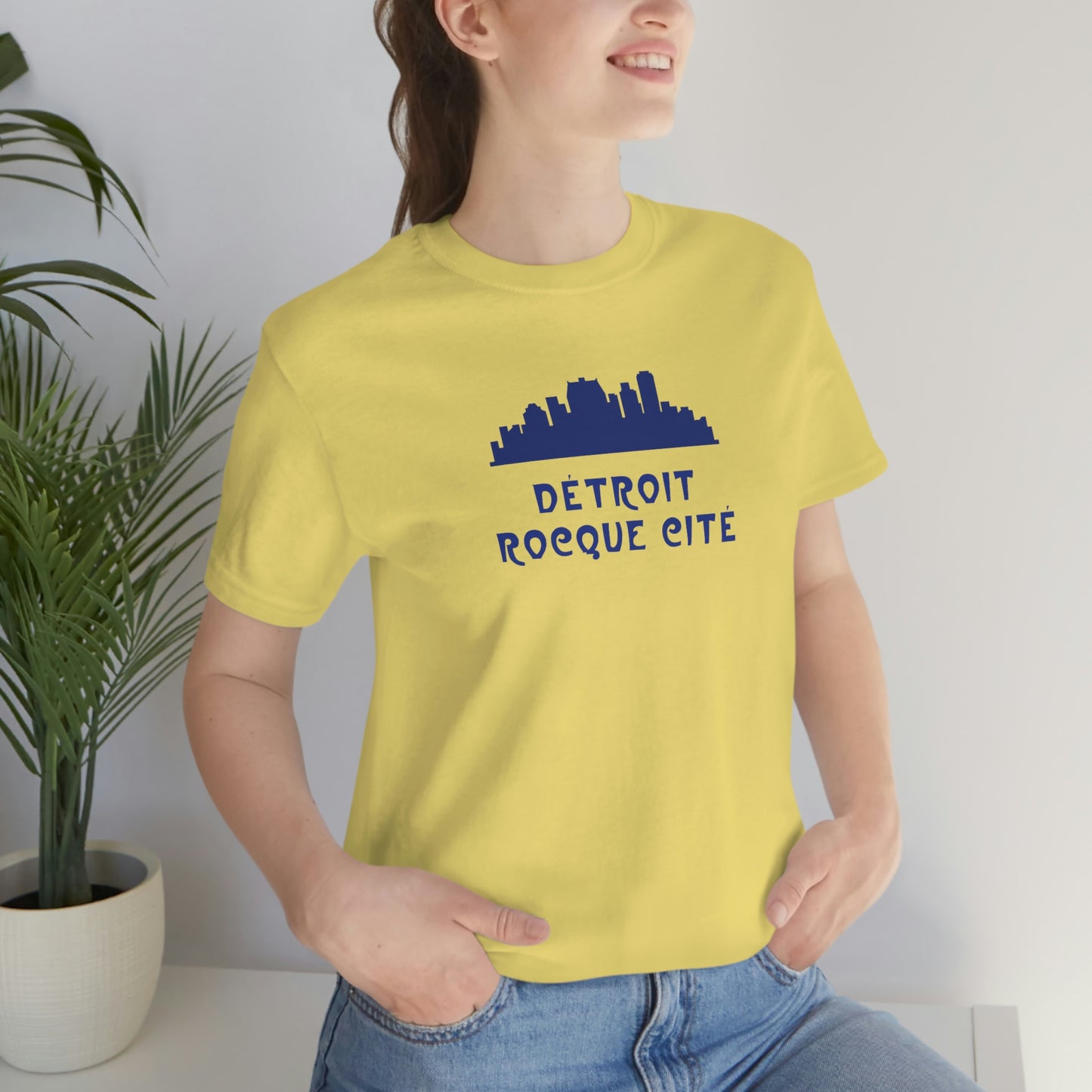 'Détroit Rocque Cité' with Skyline T-Shirt | Unisex Standard Fit