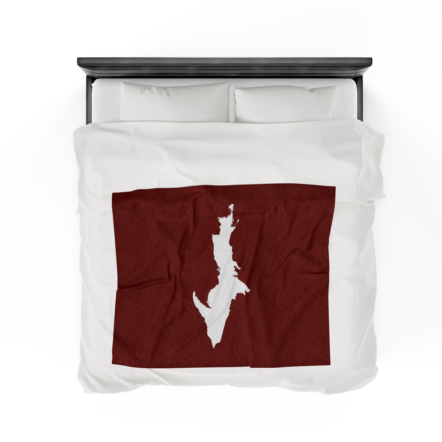 Michigan Upper Peninsula Plush Blanket (w/ UP Outline) | Traverse Cherry Red