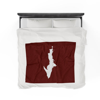 Michigan Upper Peninsula Plush Blanket (w/ UP Outline) | Traverse Cherry Red