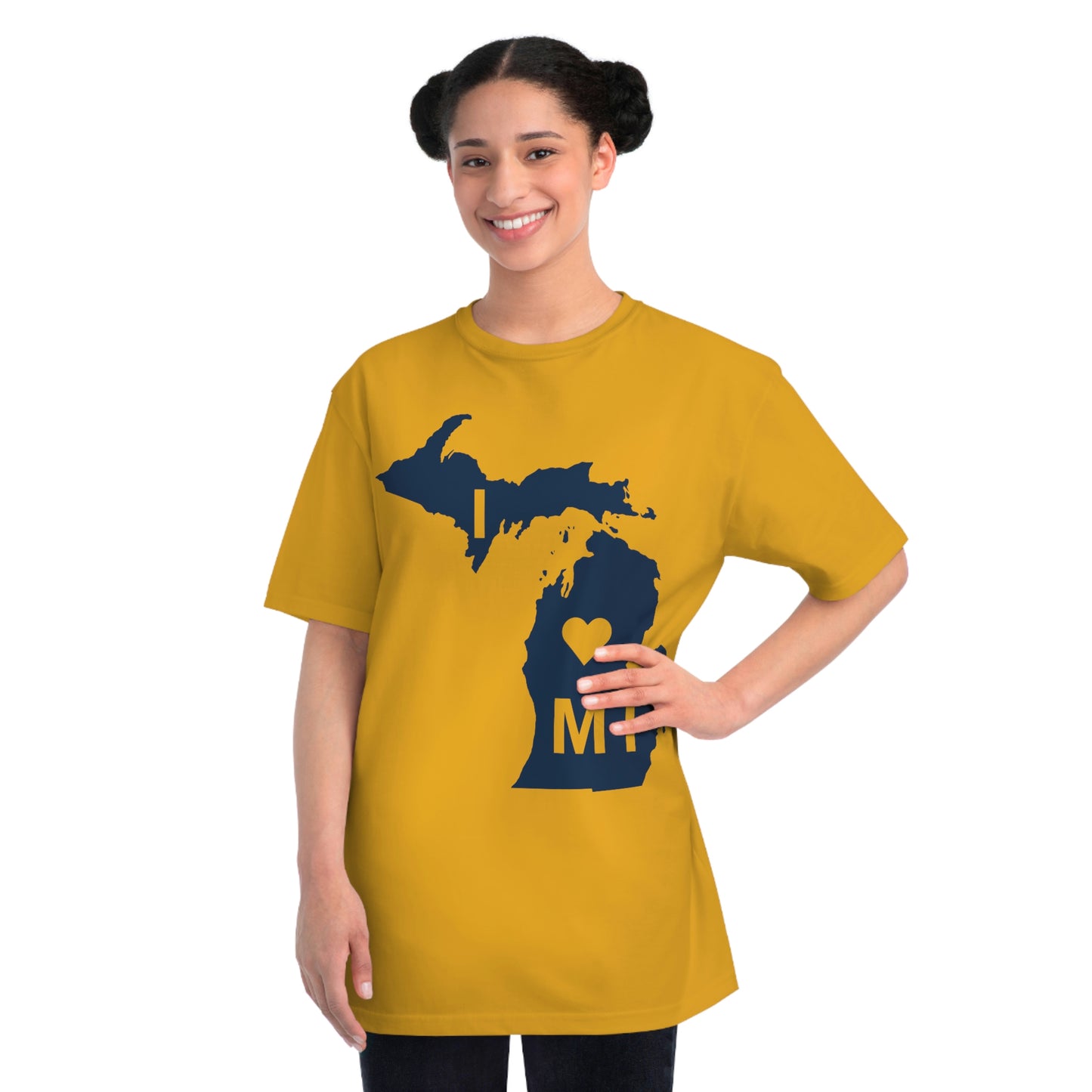 'I ♡ Michigan' T-Shirt (Full Body Outline) | Organic Unisex