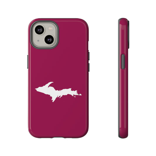 Michigan Upper Peninsula Tough Phone Case (Ruby Red w/ UP Outline) | Apple iPhone