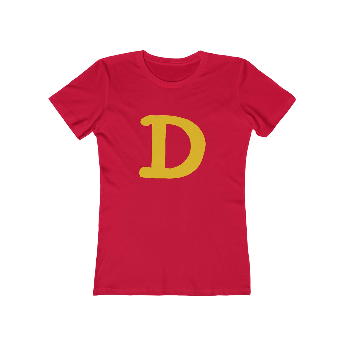 Detroit 'Old French D' T-Shirt (Gold Full Body Outline) | Women's Boyfriend Cut