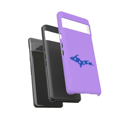 Michigan Upper Peninsula Tough Phone Case (Lavender w/ UP Quebec Flag Outline) | Samsung & Pixel Android