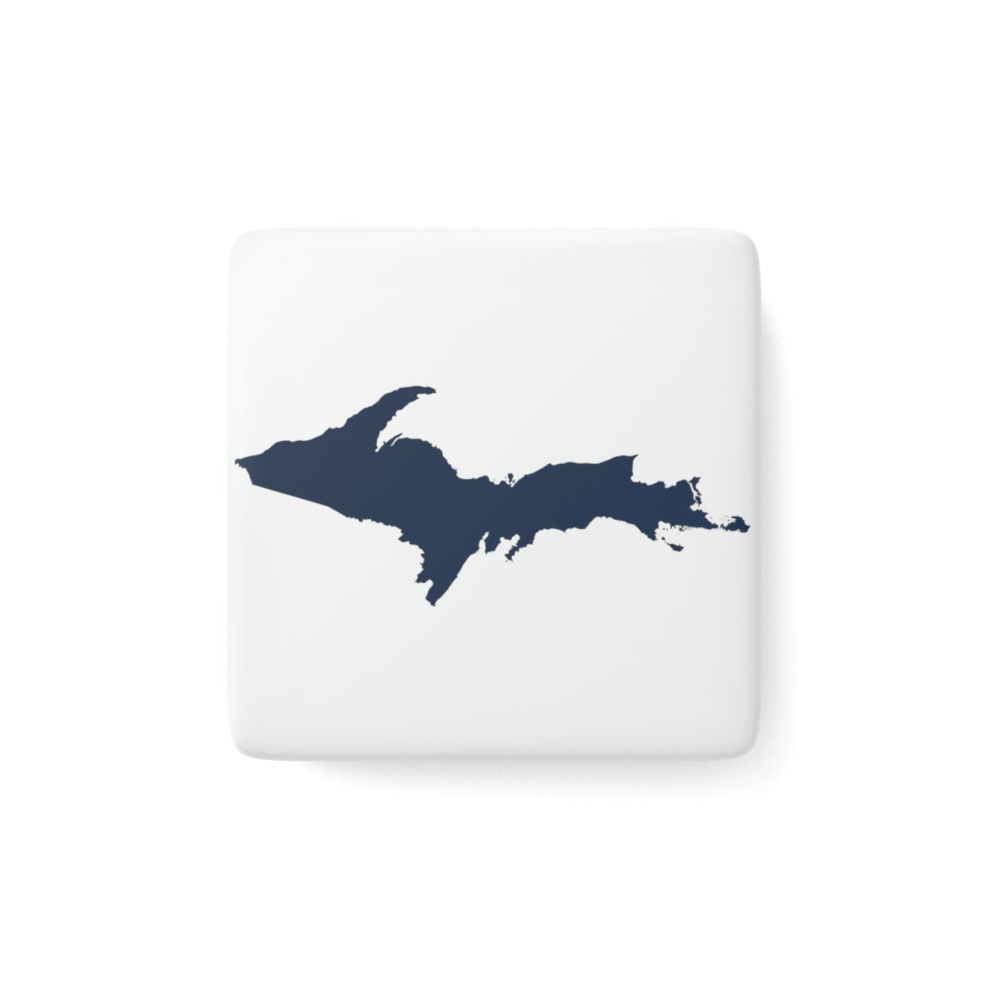 Michigan Upper Peninsula Porcelain Magnet (w/ Navy UP Outline)