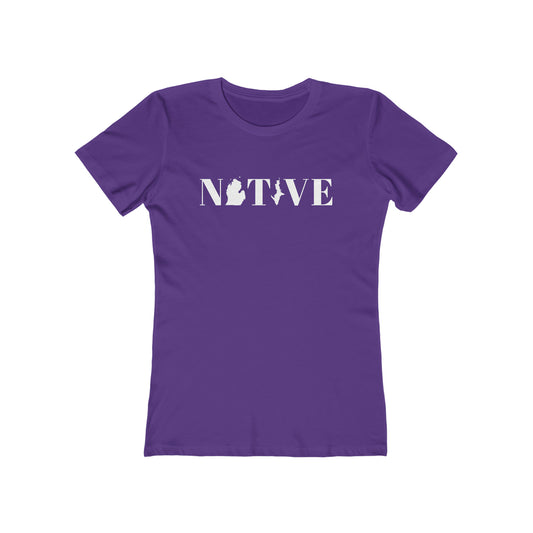 Michigan 'Native' T-Shirt (Didone Font) | Women's Boyfriend Cut