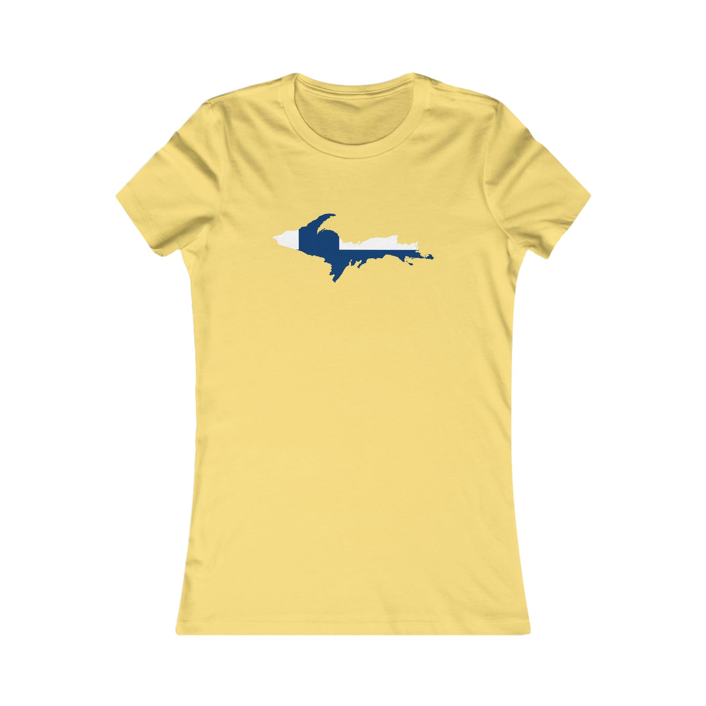 Michigan Upper Peninsula T-Shirt (w/ UP Finland Flag Outline) | Women's Slim Fit