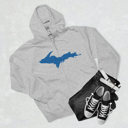 Michigan Upper Peninsula Full-Zip Hoodie (w/ Azure UP Outline)