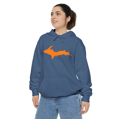 Michigan Upper Peninsula Hoodie (w/ Orange UP Outline) | Unisex Garment-Dyed