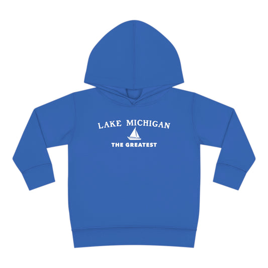 'Lake Michigan The Greatest' Hoodie (w/USA Flag Outline) | Unisex Toddler