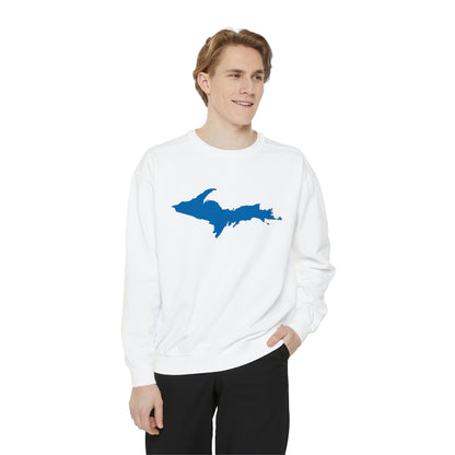 Michigan Upper Peninsula Sweatshirt (w/ Azure UP Outline) | Unisex Garment Dyed