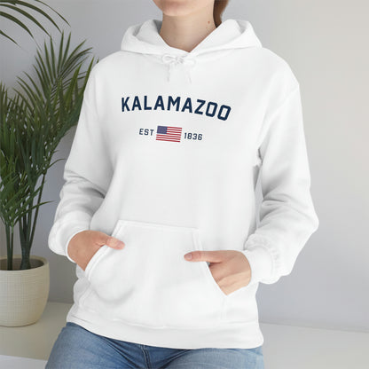 'Kalamazoo EST 1836' (w/USA Flag Outline) | Unisex Standard