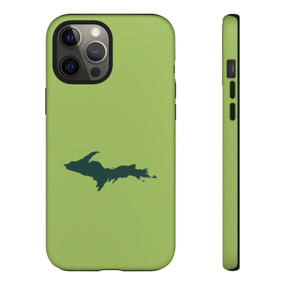 Michigan Upper Peninsula Tough Phone Case (Gooseberry Green w/ Green UP Outline) | Apple iPhone