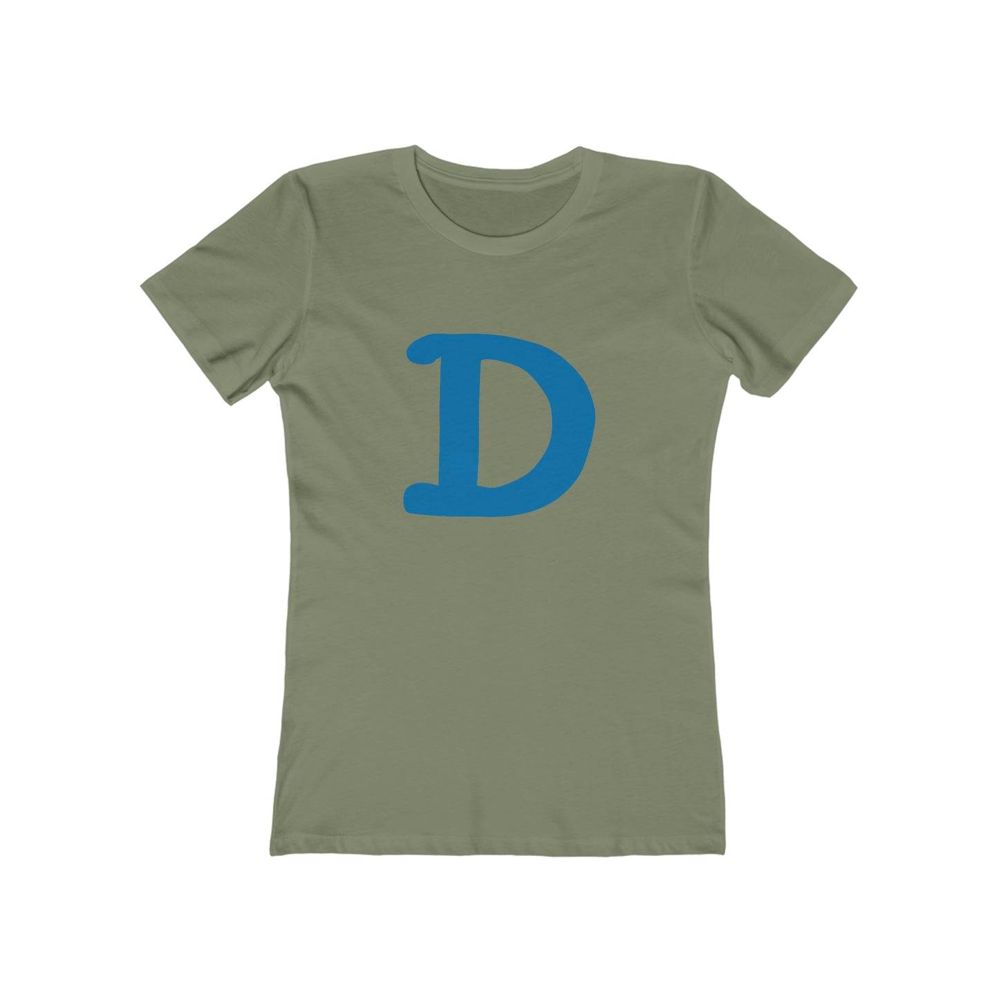 Detroit 'Old French D' T-Shirt (Azure Full Body Outline) | Women's Boyfriend Cut