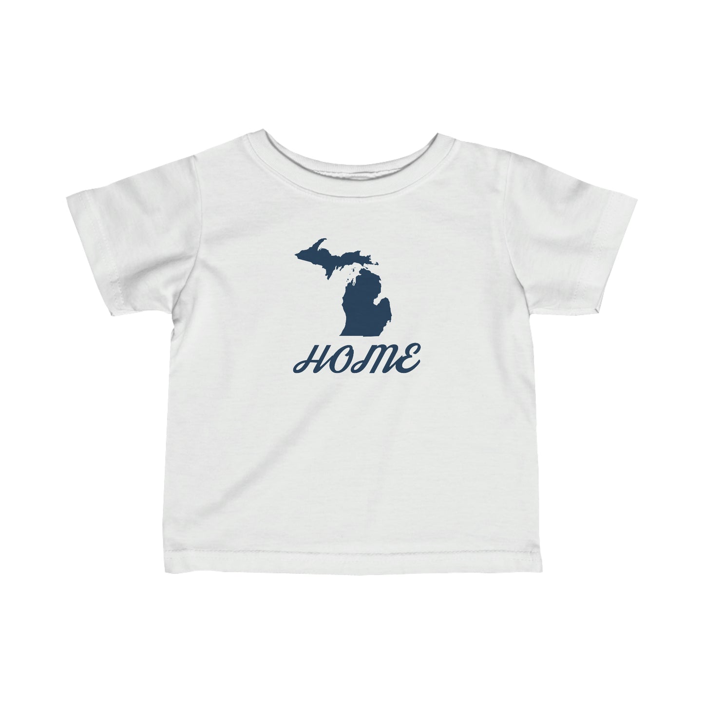 Michigan 'Home' T-Shirt (Retro Script Font) |  Infant Short Sleeve