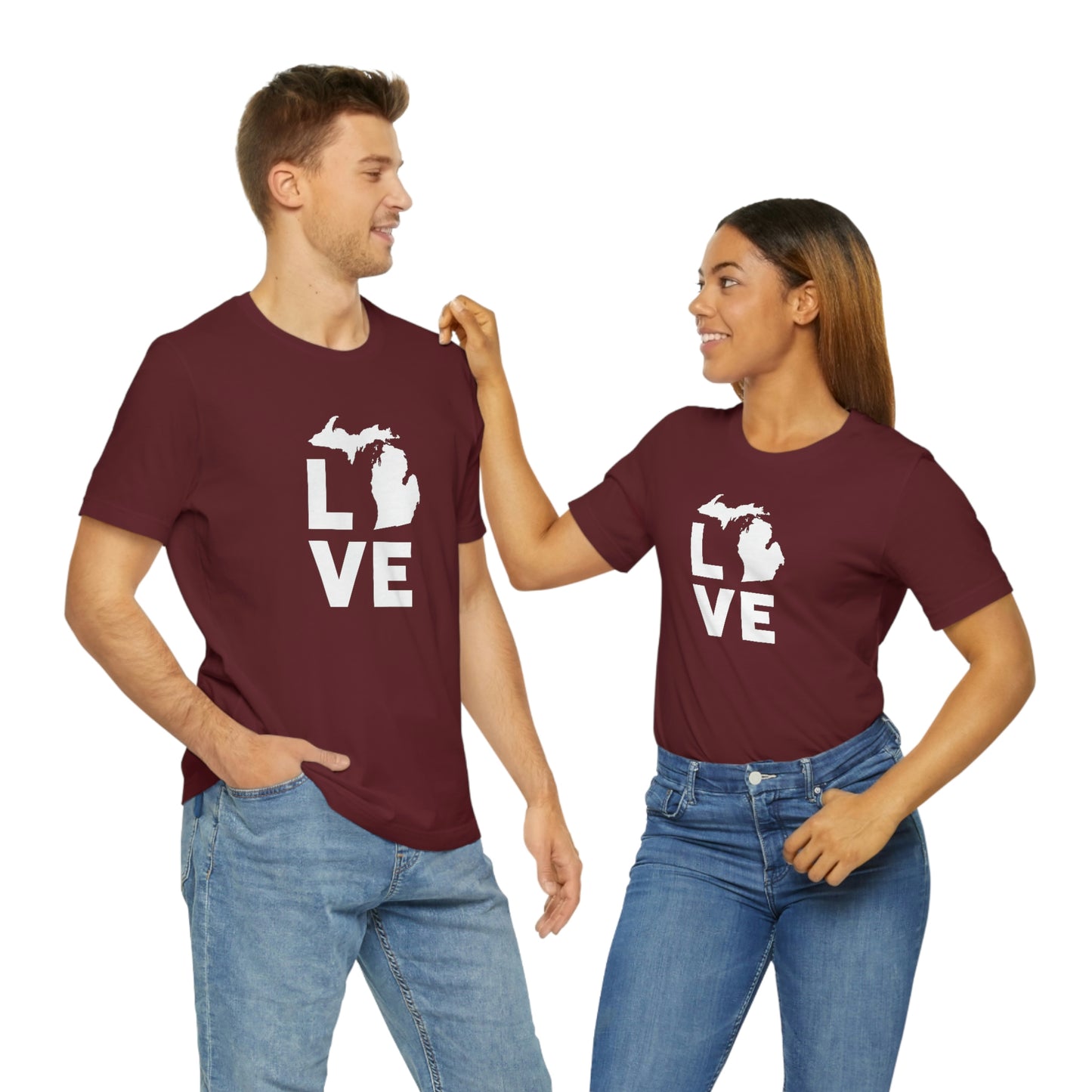 Michigan 'Love' T-Shirt (Geometric Sans Font) | Unisex Standard Fit