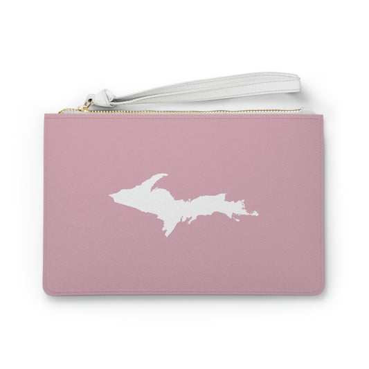 Michigan Upper Peninsula Clutch Bag (Pink w/UP Outline)