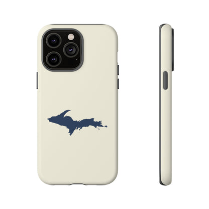 Michigan Upper Peninsula Tough Phone Case (Ivory w/ UP Outline) | Apple iPhone