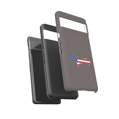 Michigan Upper Peninsula Tough Phone Case (Warren Tank Grey w/ UP USA Flag Outline) | Samsung & Pixel Android